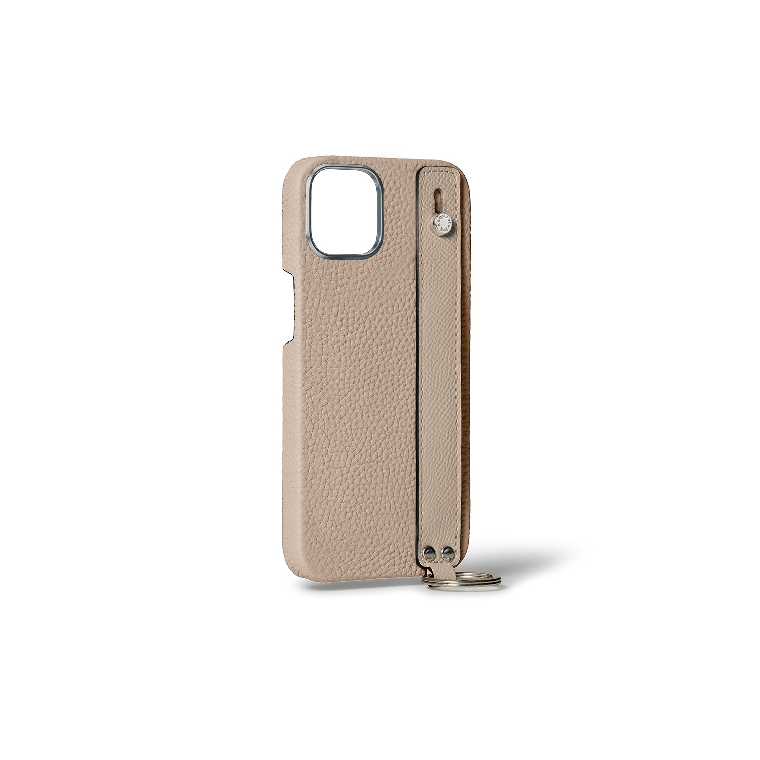 iPhone 15) ハンドル付き バックカバーケース シュリンクレザー
