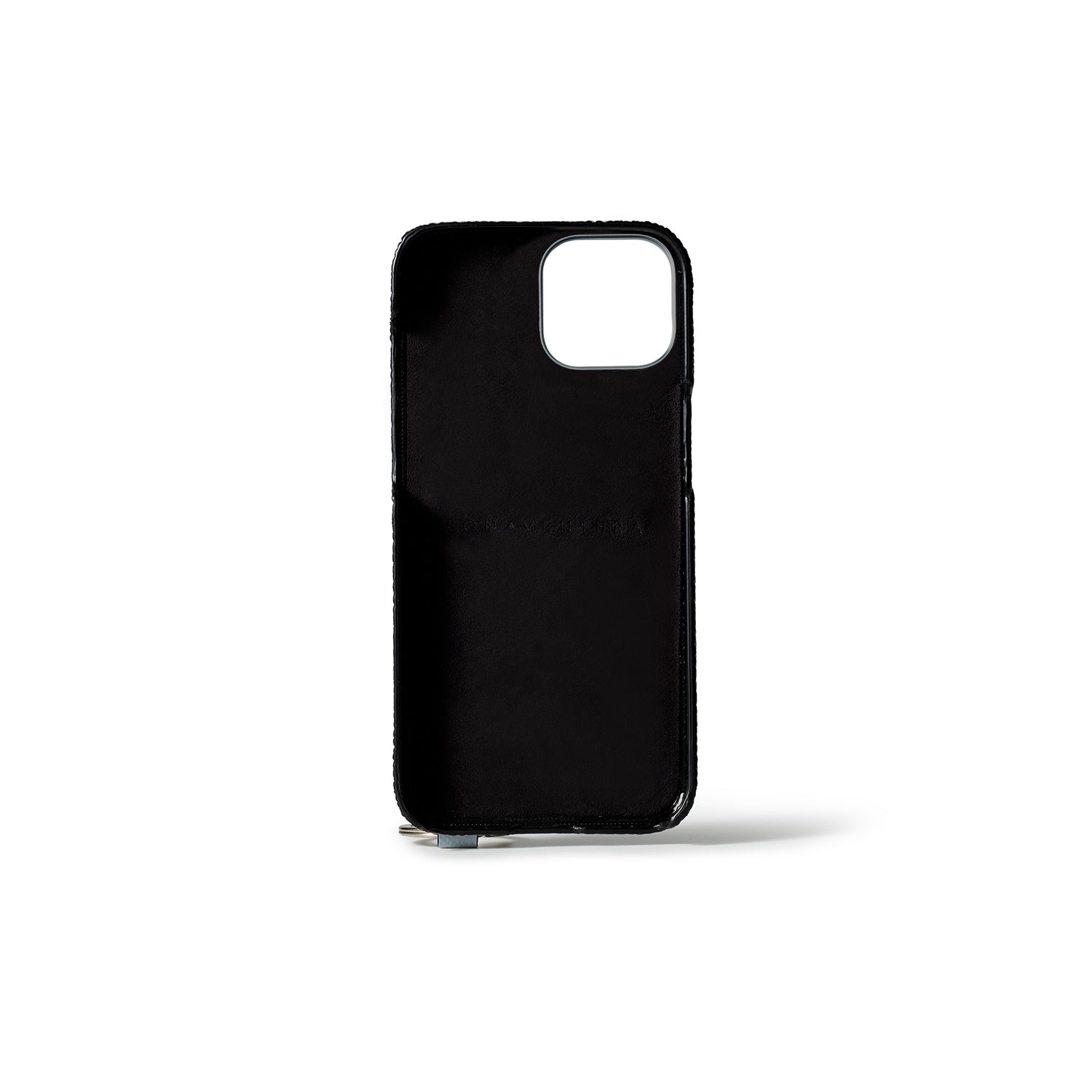 iPhone 15) ハンドル付き バックカバーケース シュリンクレザー