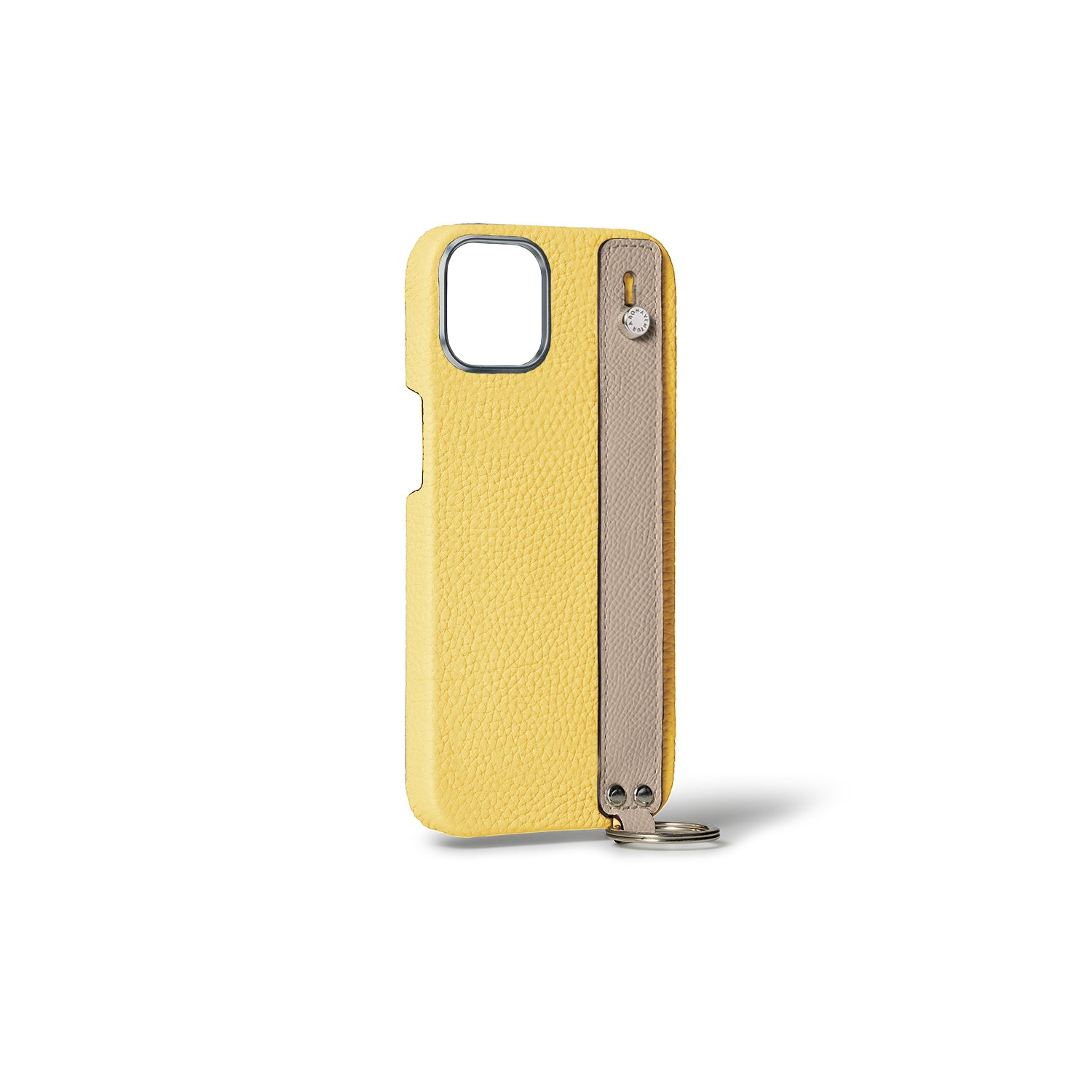 (iPhone 15) Back cover case with handle, shrink leather