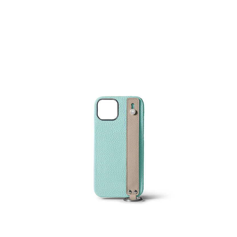 (iPhone 15) ハンドル付き バックカバーケース シュリンクレザー