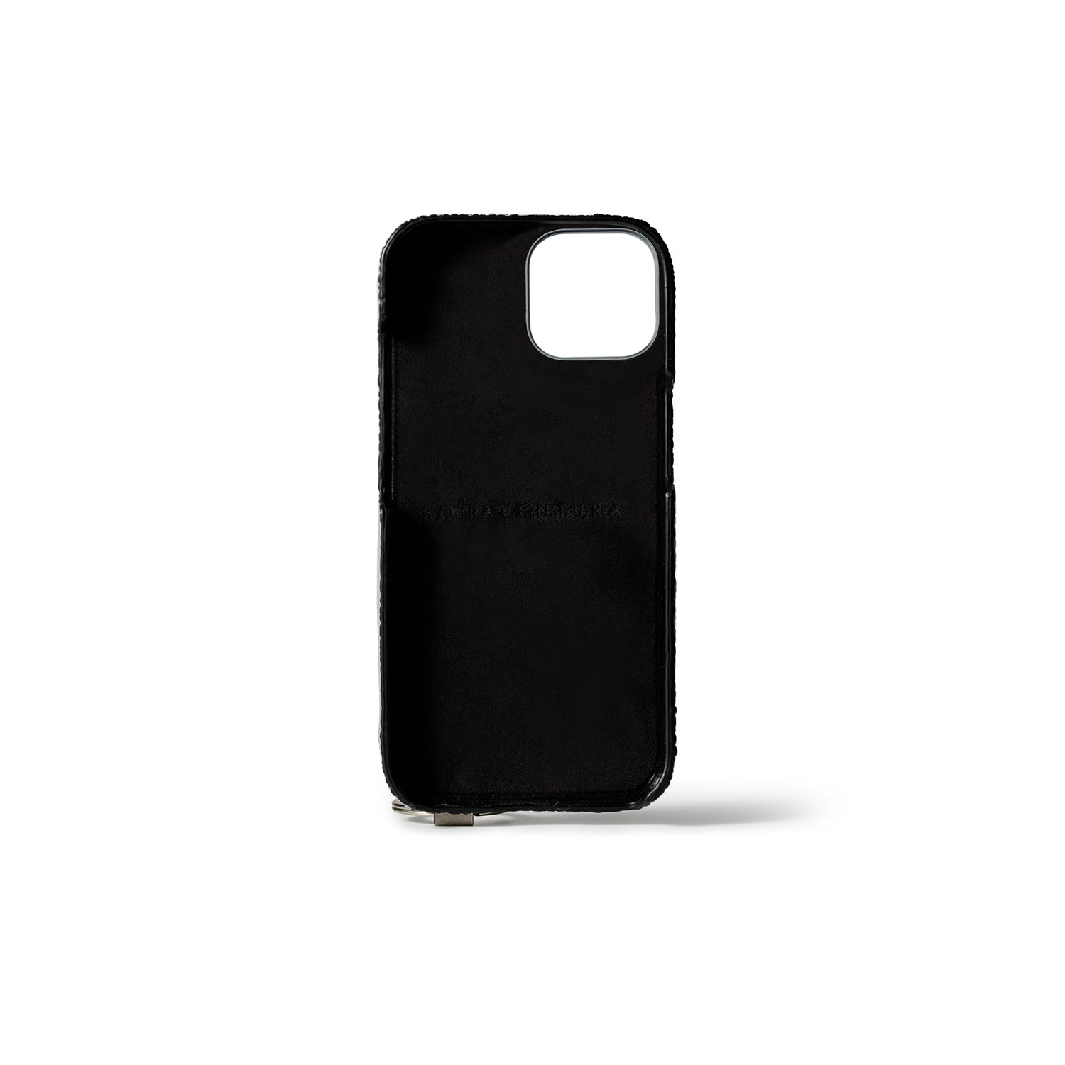 iPhone 15) ハンドル付き バックカバーケース シュリンクレザー