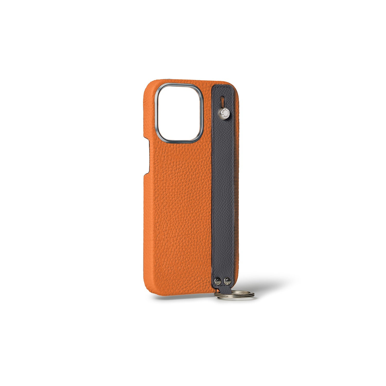 iPhone 15 Pro) ハンドル付き バックカバーケース シュリンクレザー