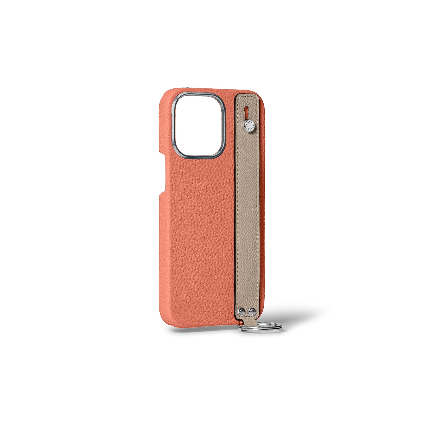 iPhone 15 Pro) ハンドル付き バックカバーケース シュリンクレザー