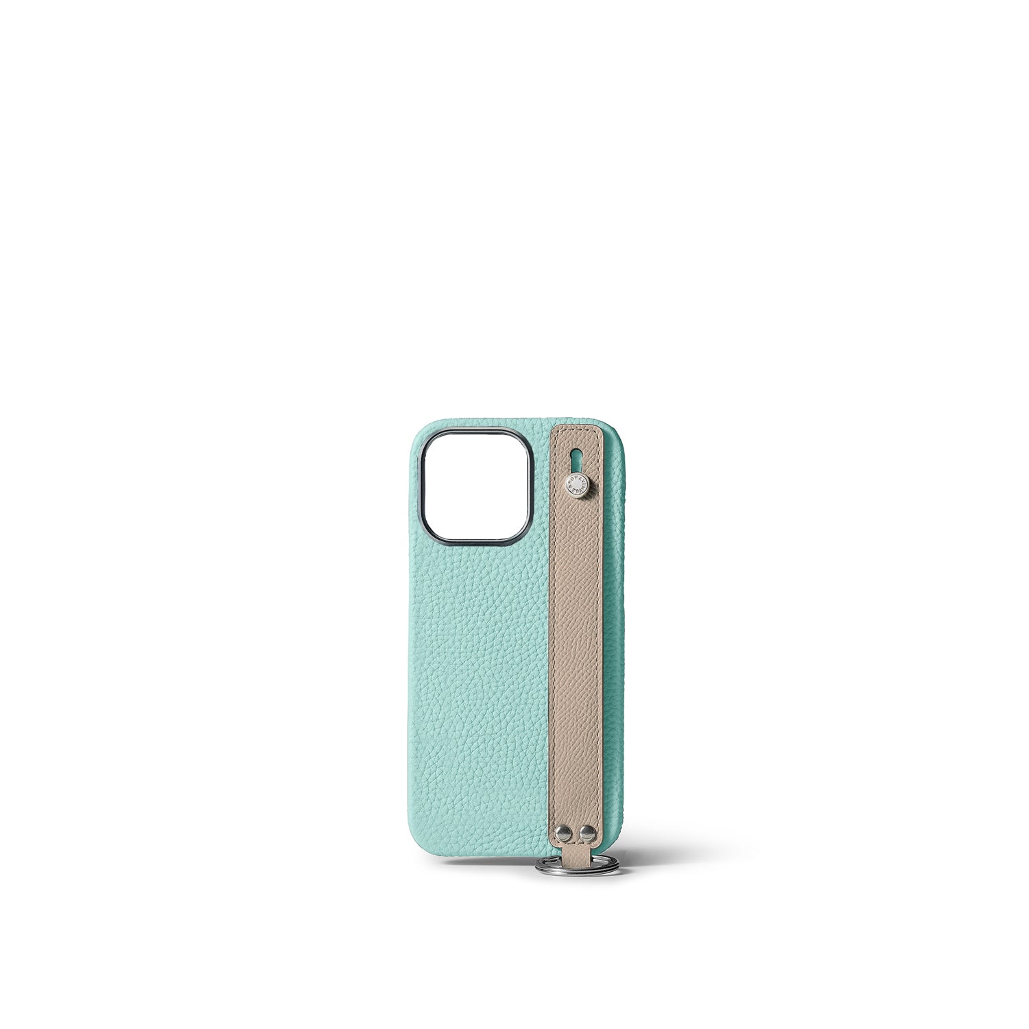 iPhone 15 Pro) ハンドル付き バックカバーケース シュリンクレザー