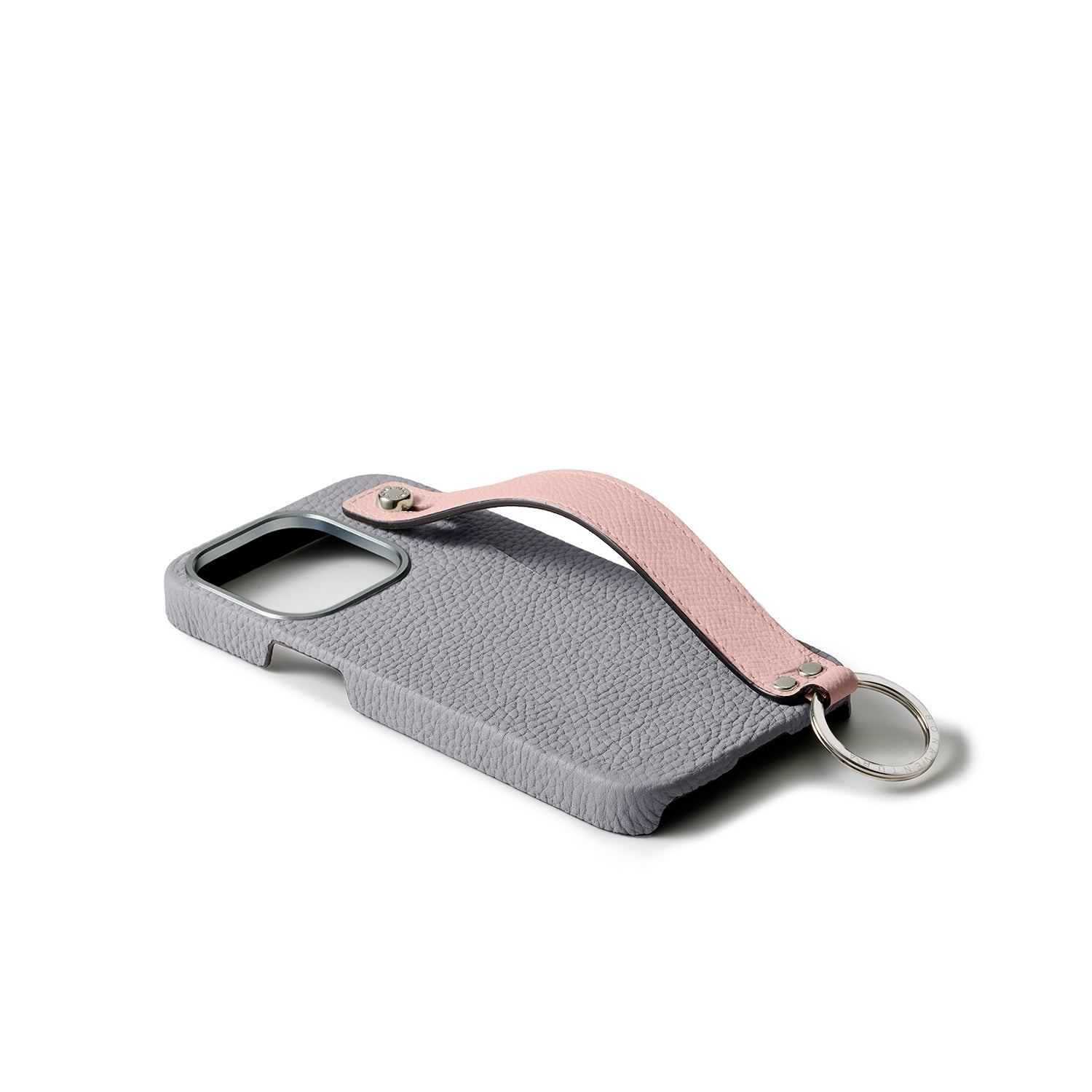 iPhone 15 Pro) ハンドル付き バックカバーケース シュリンクレザー