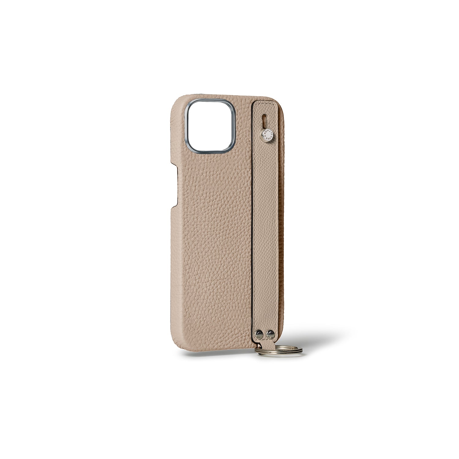 iPhone 15 Plus) ハンドル付き バックカバーケース シュリンクレザー