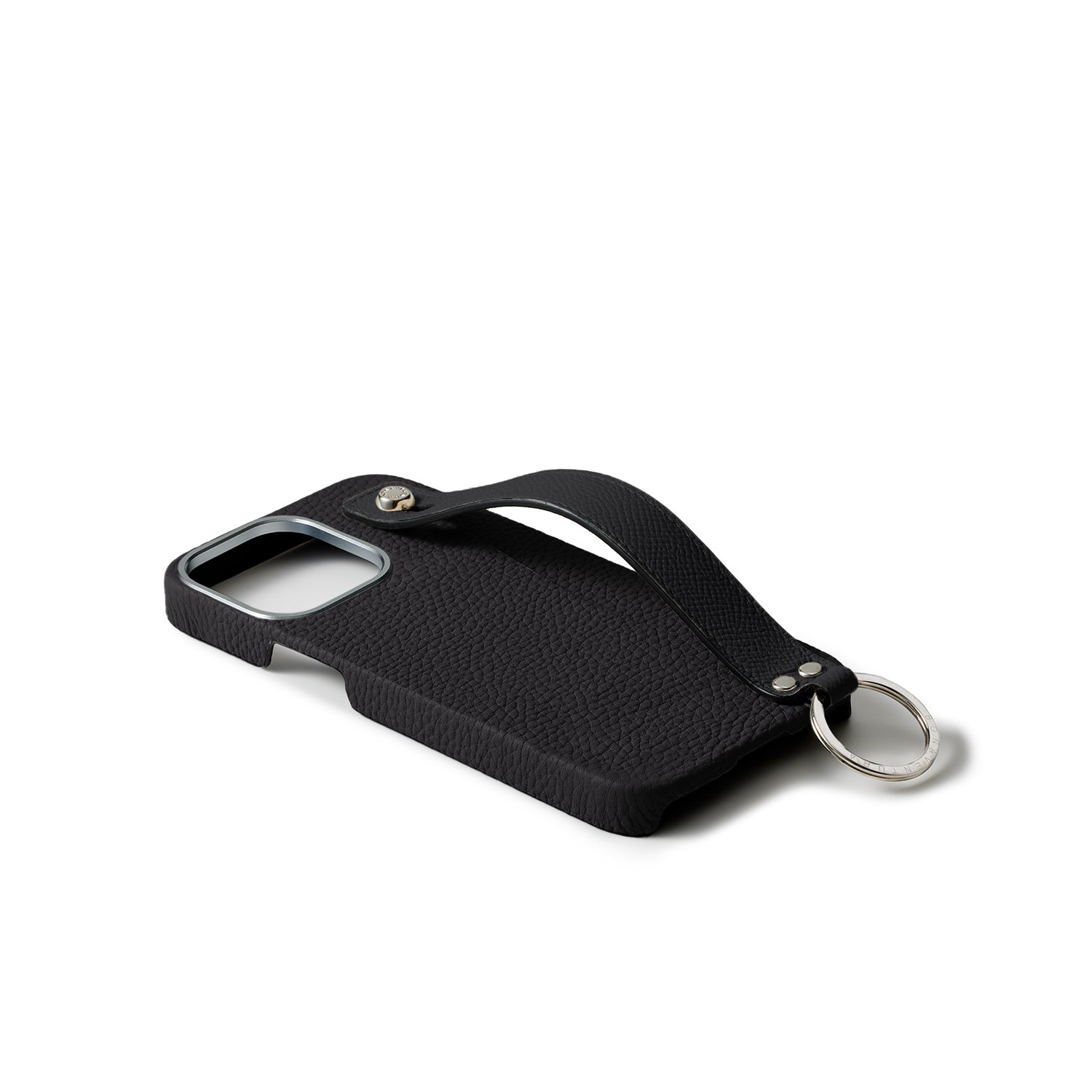 iPhone 15 Pro Max) ハンドル付き バックカバーケース シュリンクレザー