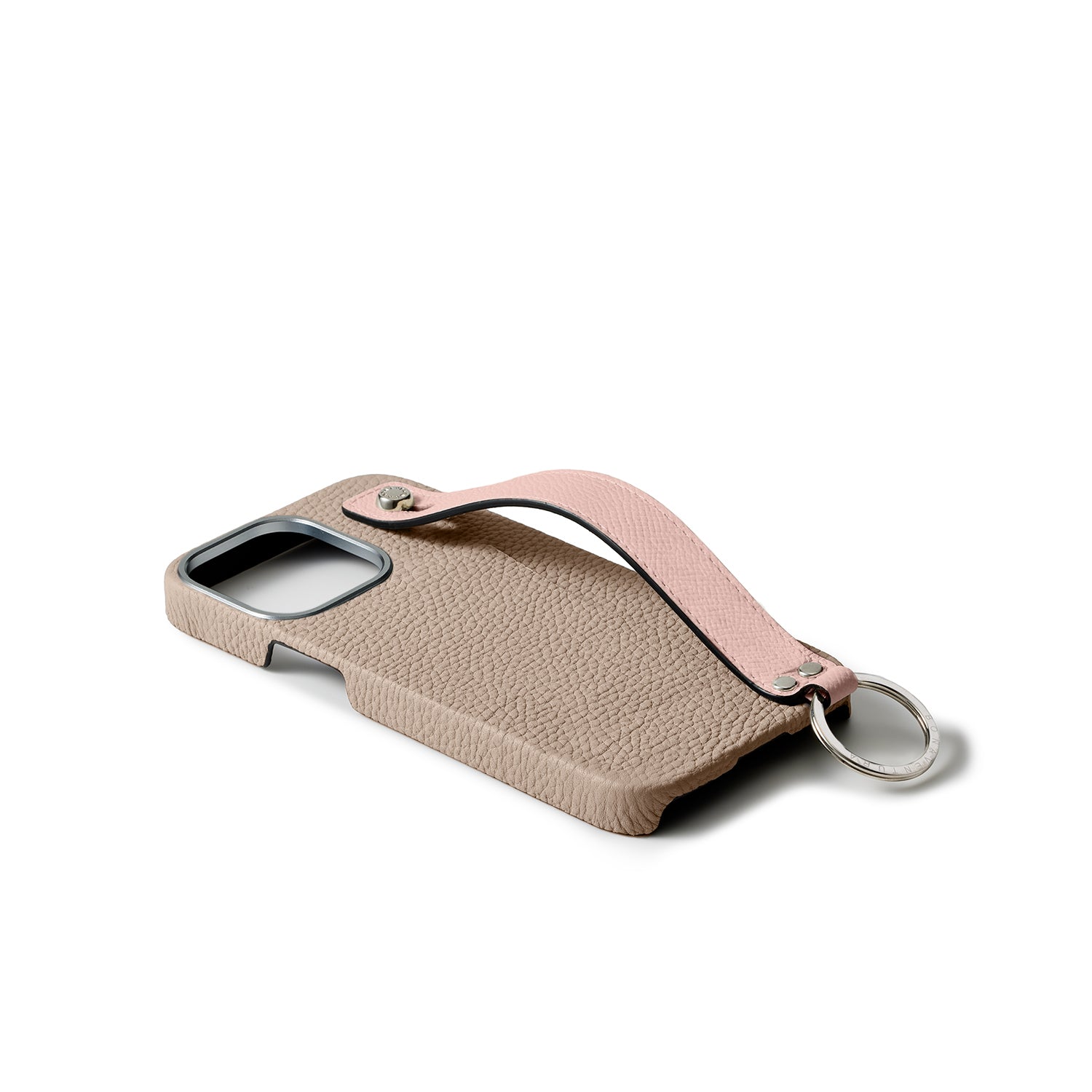 iPhone 15 Pro Max) ハンドル付き バックカバーケース シュリンクレザー