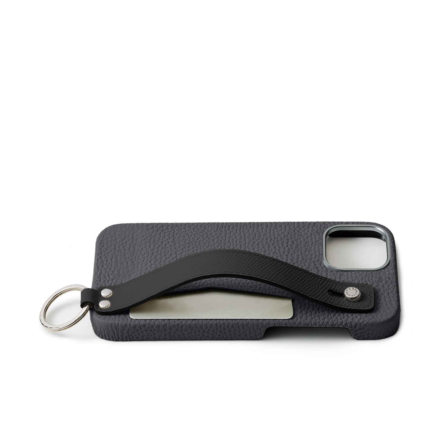 iPhone 16) ハンドル付き バックカバーケース シュリンクレザー