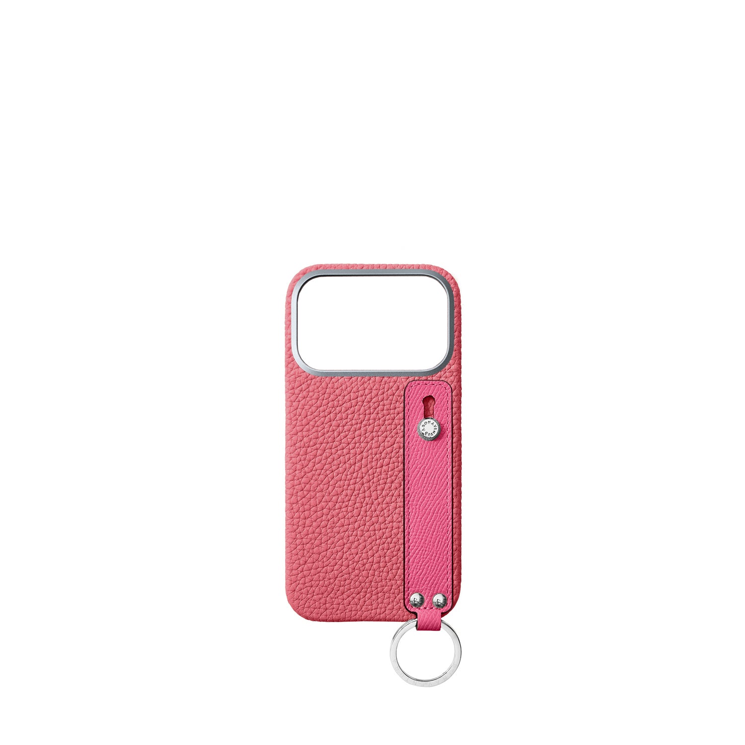 (iPhone 17 Pro) ハンドル付き バックカバーケース シュリンクレザー アザレ × フューシャ