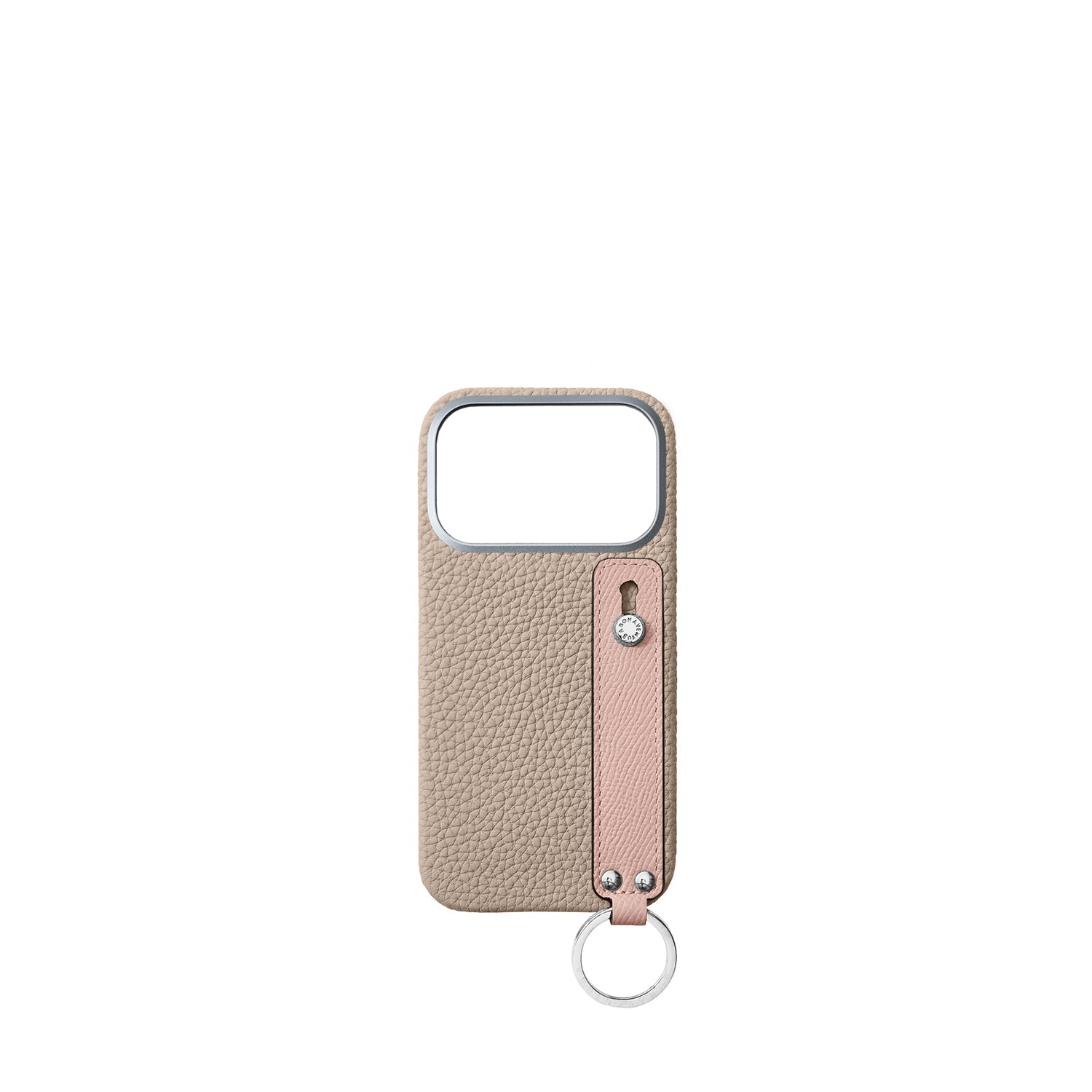 (iPhone 17 Pro) ハンドル付き バックカバーケース シュリンクレザー グレージュ × シェル