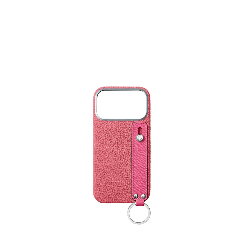 (iPhone 18 Pro Max) ハンドル付き バックカバーケース シュリンクレザー