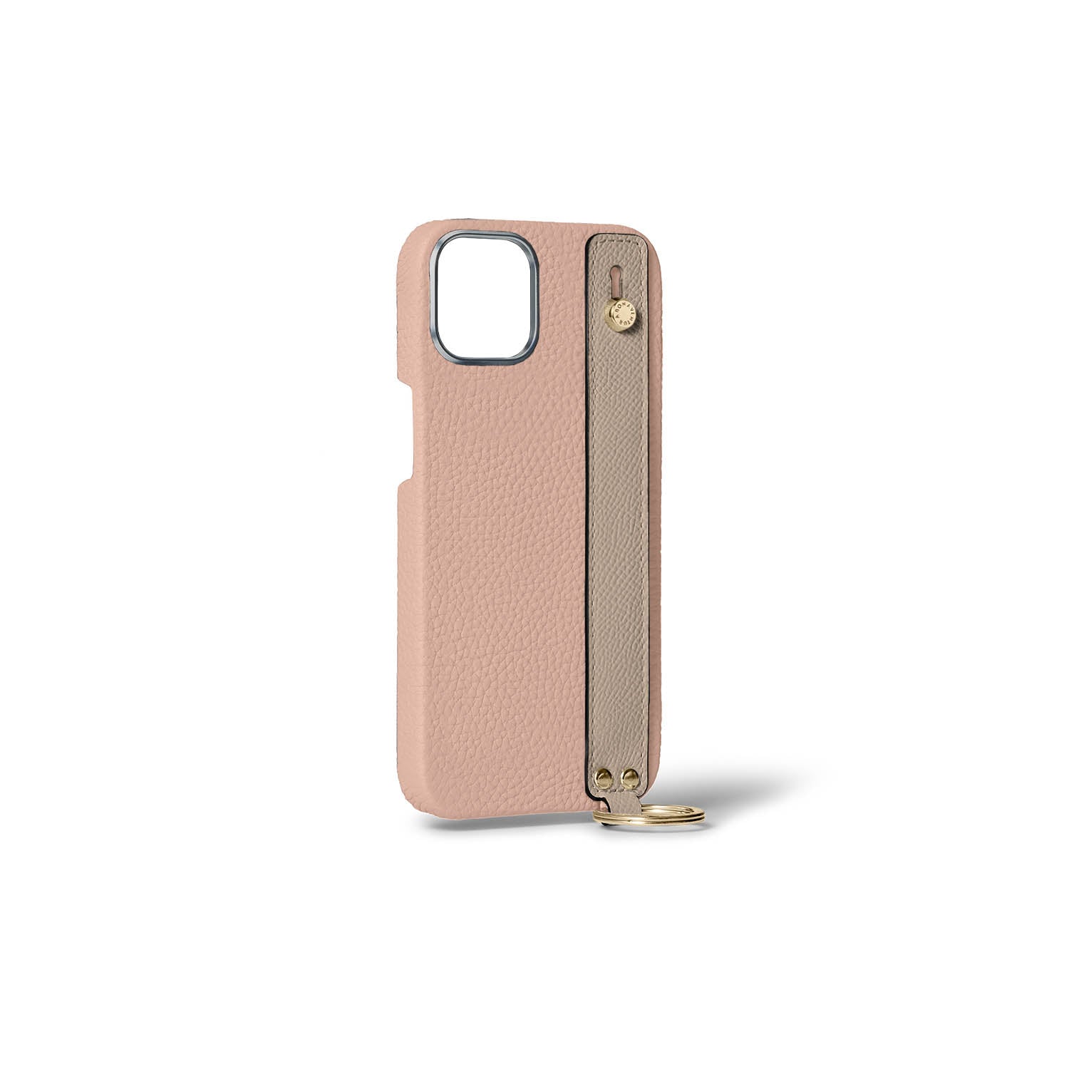 iPhone 15) ハンドル付き バックカバーケース シュリンクレザー
