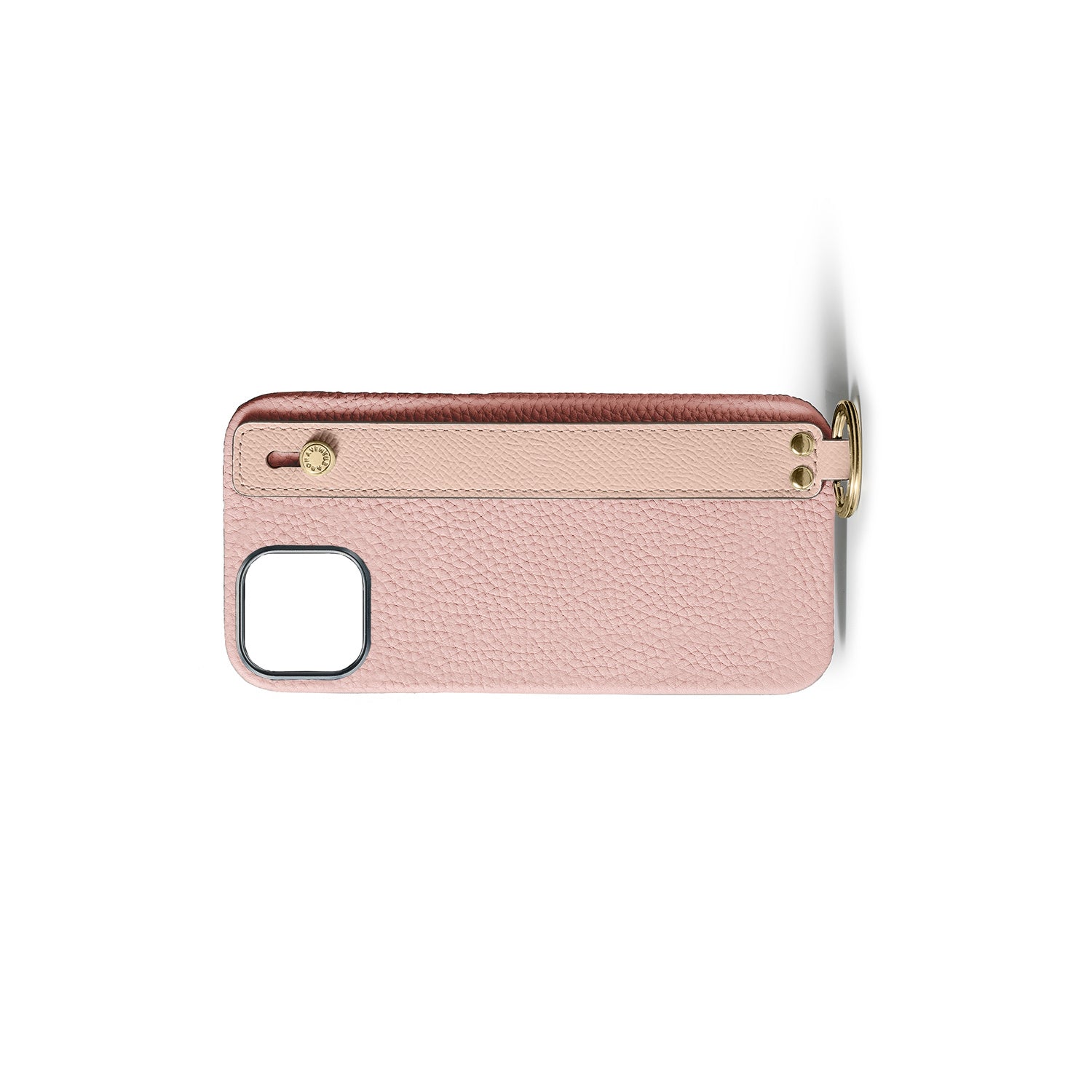 iPhone 15) ハンドル付き バックカバーケース シュリンクレザー