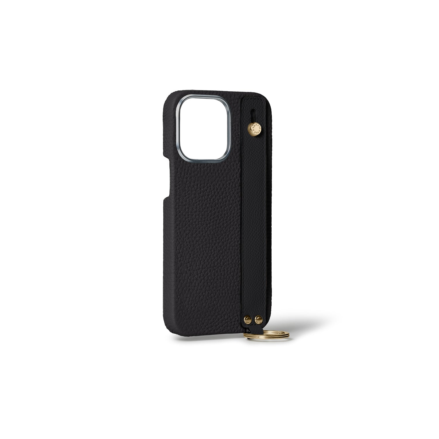BONAVENTUR ボナベンチュラ カバーケース ゴールド iPhone15 iPhone 15) ハンドル付き バックカバーケース シュリンクレザー
