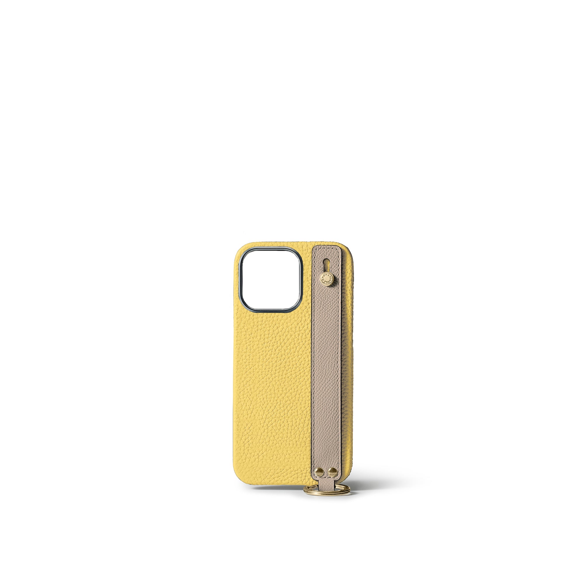 Back Cover With Handle Bottalato Leather Gold (iPhone 15 Pro)