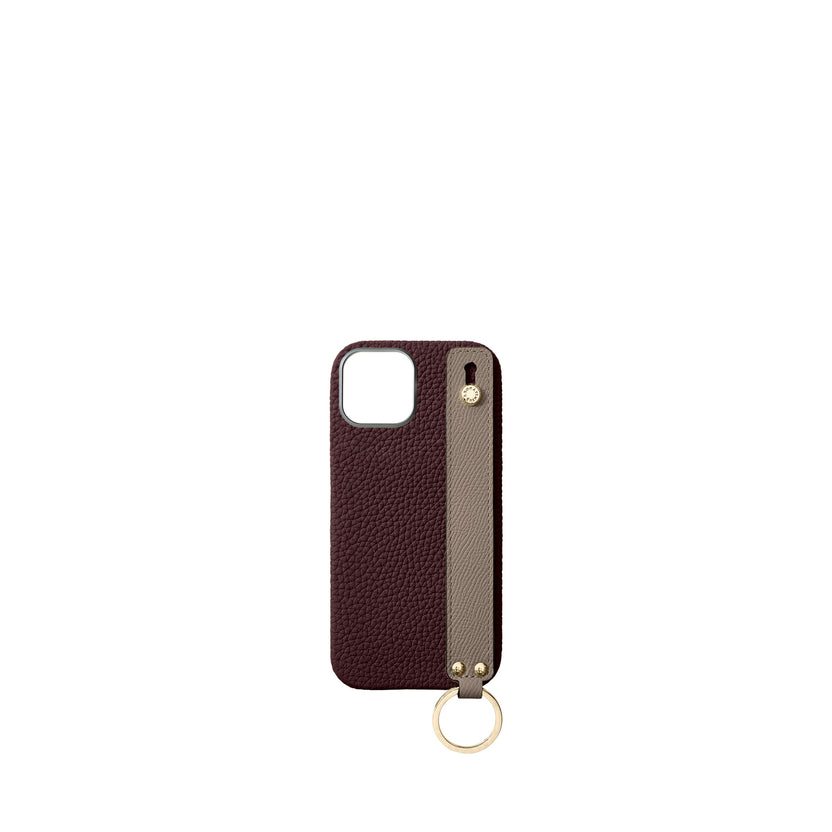 (iPhone 17) ハンドル付き バックカバーケース シュリンクレザー （ゴールド）