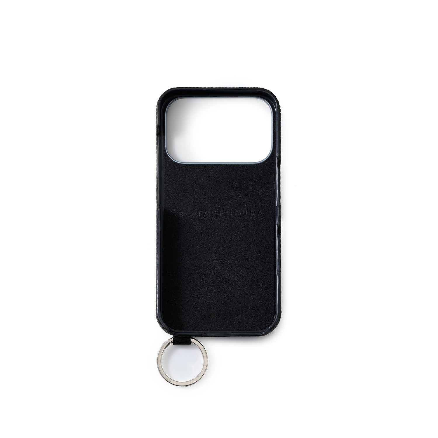 iPhone 17 Pro) ハンドル付き バックカバーケース リザードエンボスレザー