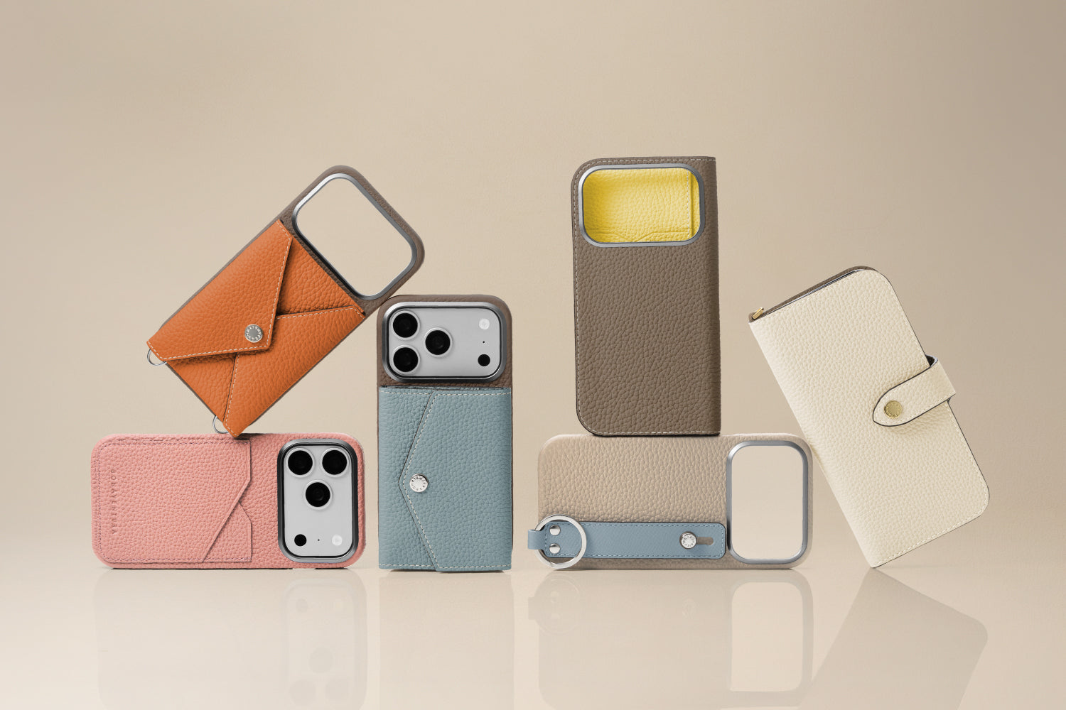 上質なレザーのスマホ（iPhone 18 シリーズ）ケース – イタリア(ミラノ