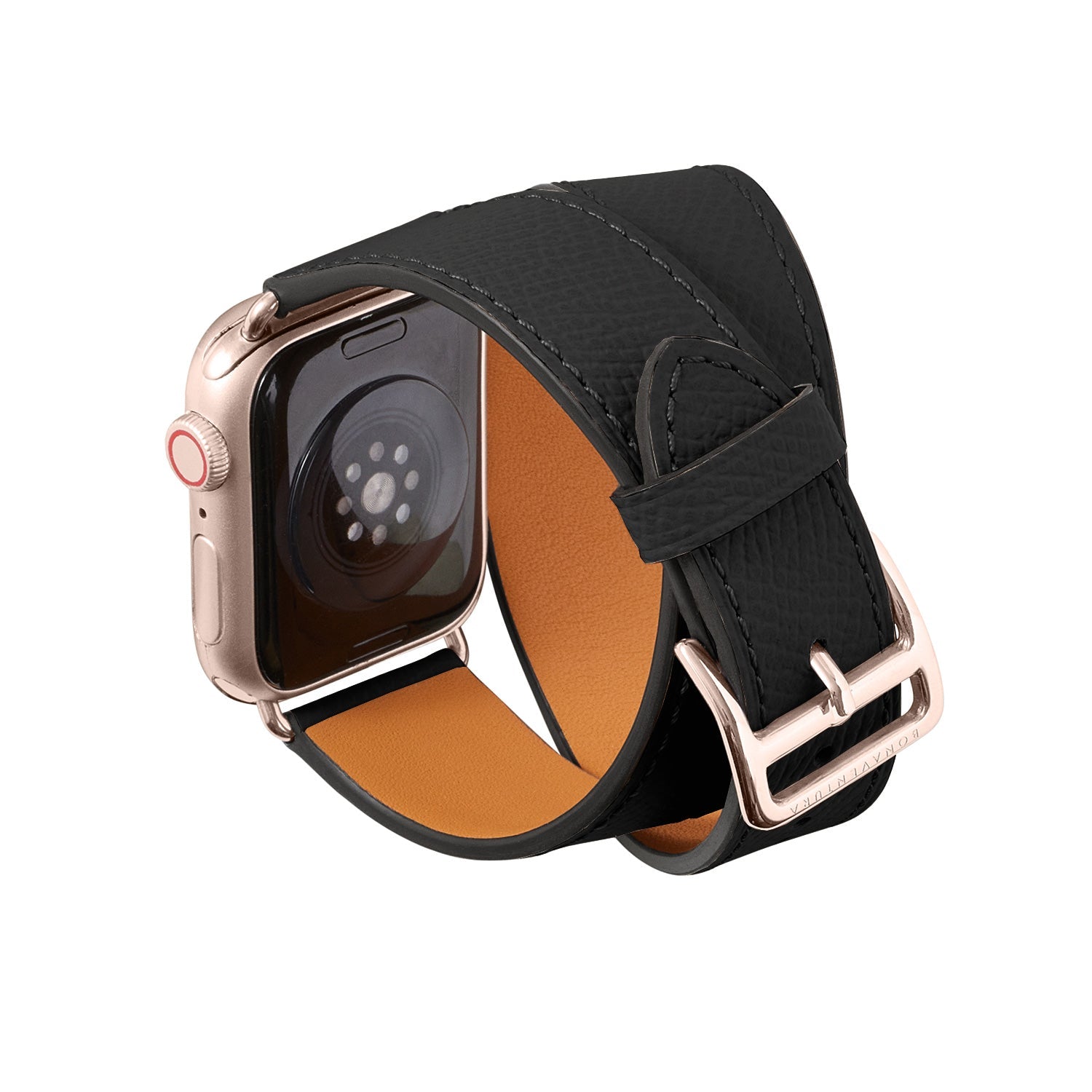 BONAVENTURA - ダブルトゥール Apple Watch レザーバンド レザー　ゴールド) ダブルトゥール Apple Watch レザーバンド シュリンクレザー