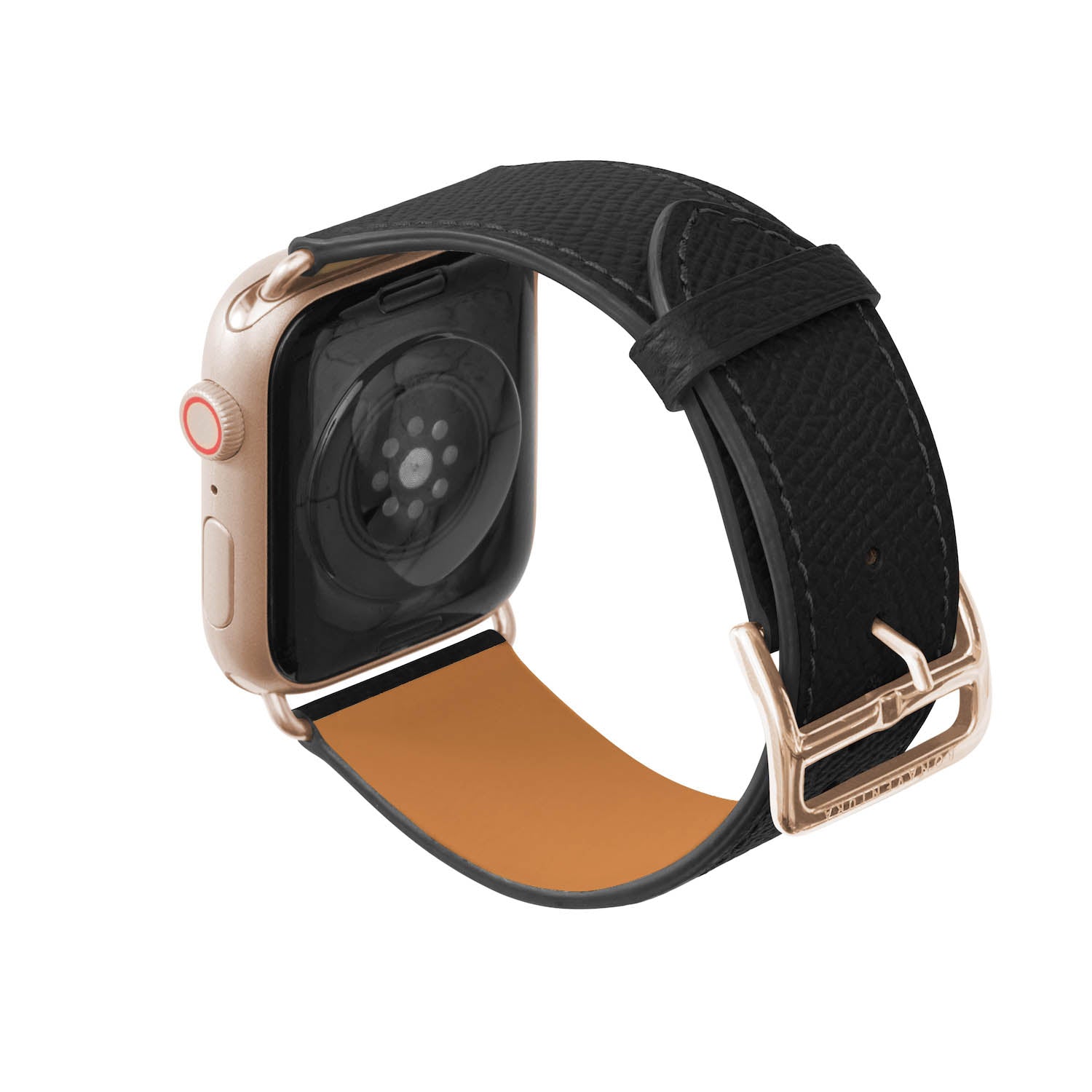 【美品】ボナベンチュラ Applewatchレザーバンド 44mm ブラック Apple Watch レザーバンド【44mm/45mm/46mm/49mm, M/Lサイズ