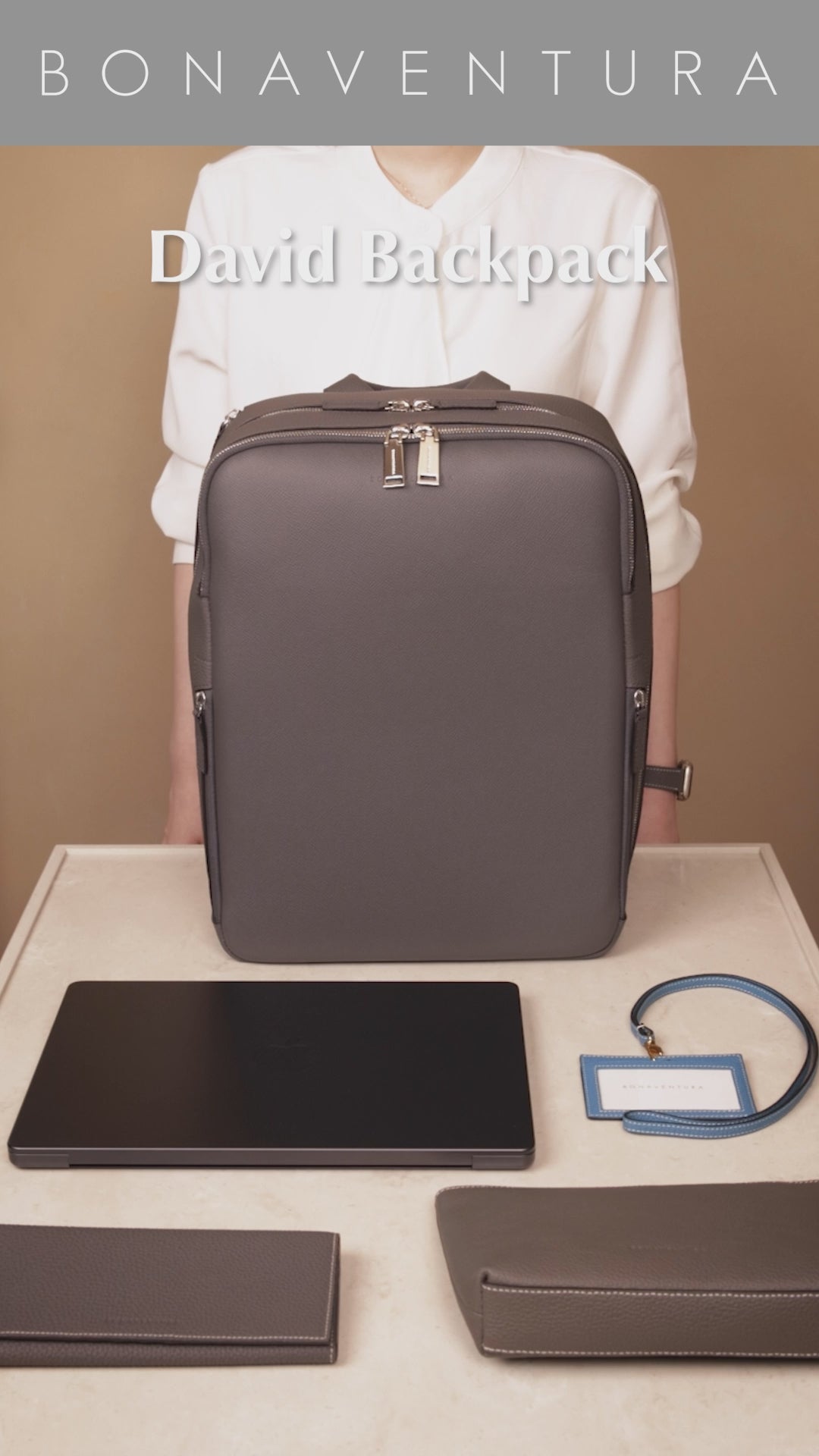 David Backpack Nobile Leather Bottalato Leather Medium