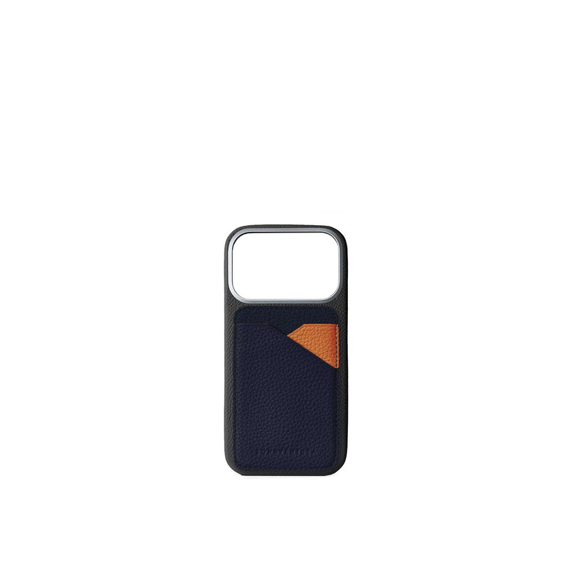 (iPhone 17) バックカバーケース ノービレレザー × マグネット カードケース バイカラー シュリンクレザー