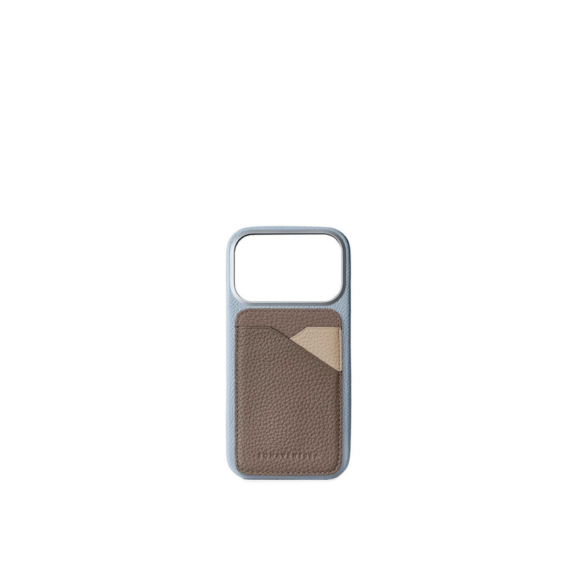 (iPhone 17) バックカバーケース ノービレレザー × マグネット カードケース バイカラー シュリンクレザー