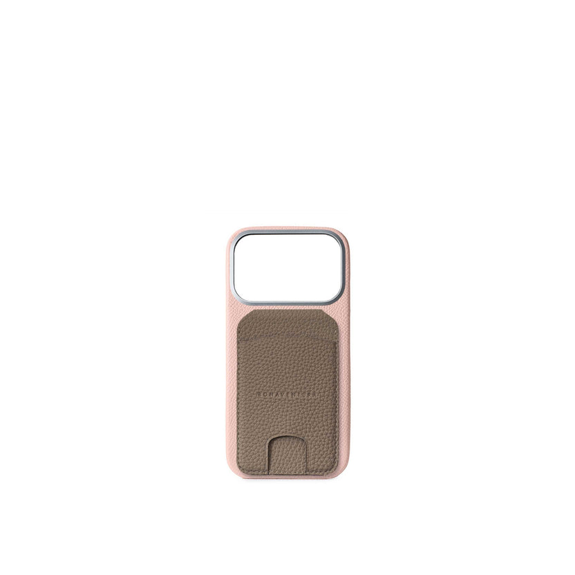 (iPhone 17 Pro) バックカバーケース ノービレレザー × マグネット スタンドカードケース シュリンクレザー