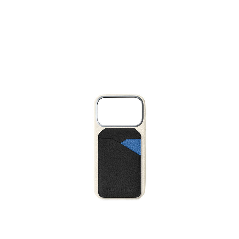 (iPhone 18 Pro) バックカバーケース ノービレレザー × マグネット スタンドカードケース バイカラー シュリンクレザー