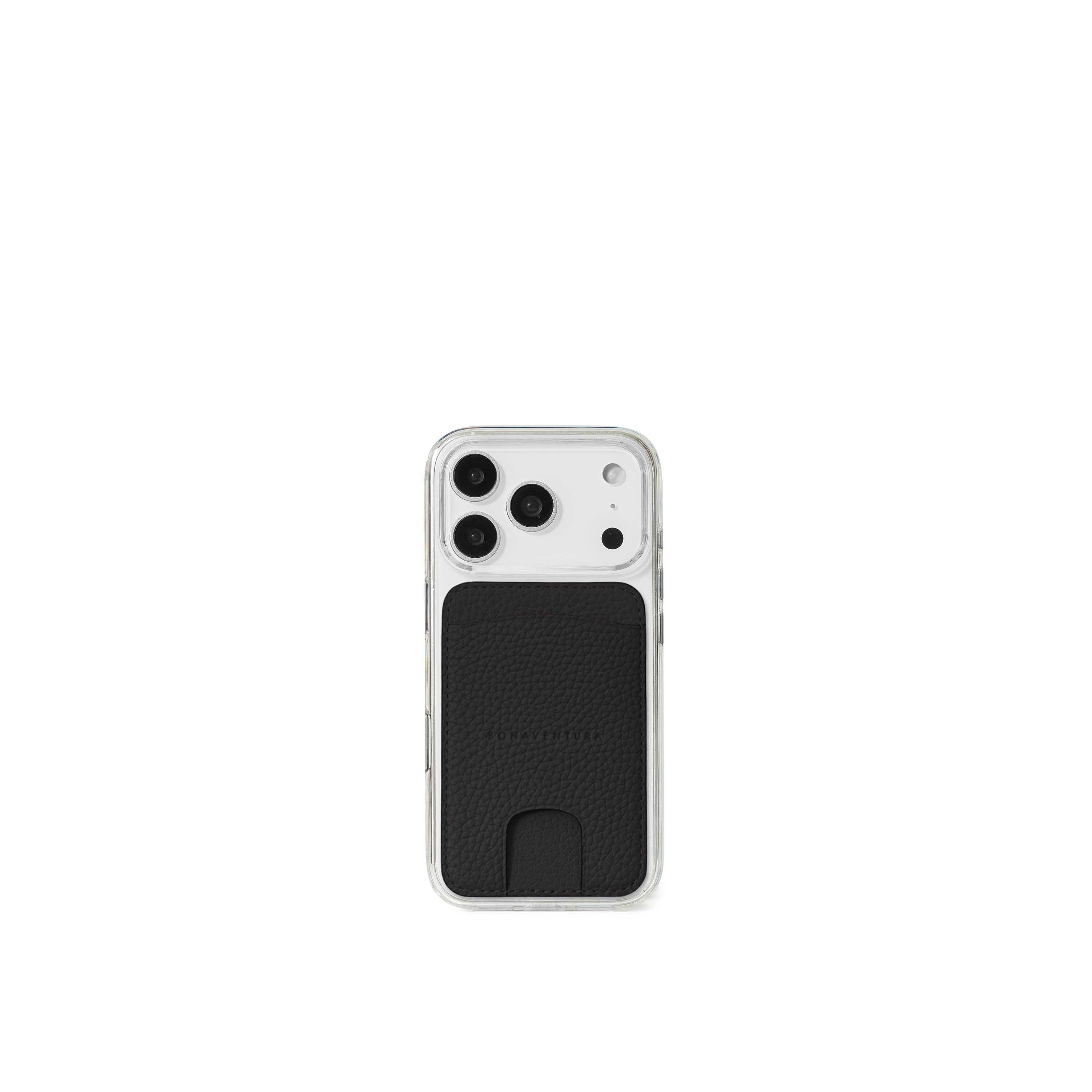 Clear Back Cover Case × Magnetic Card Case, Shrink Leather