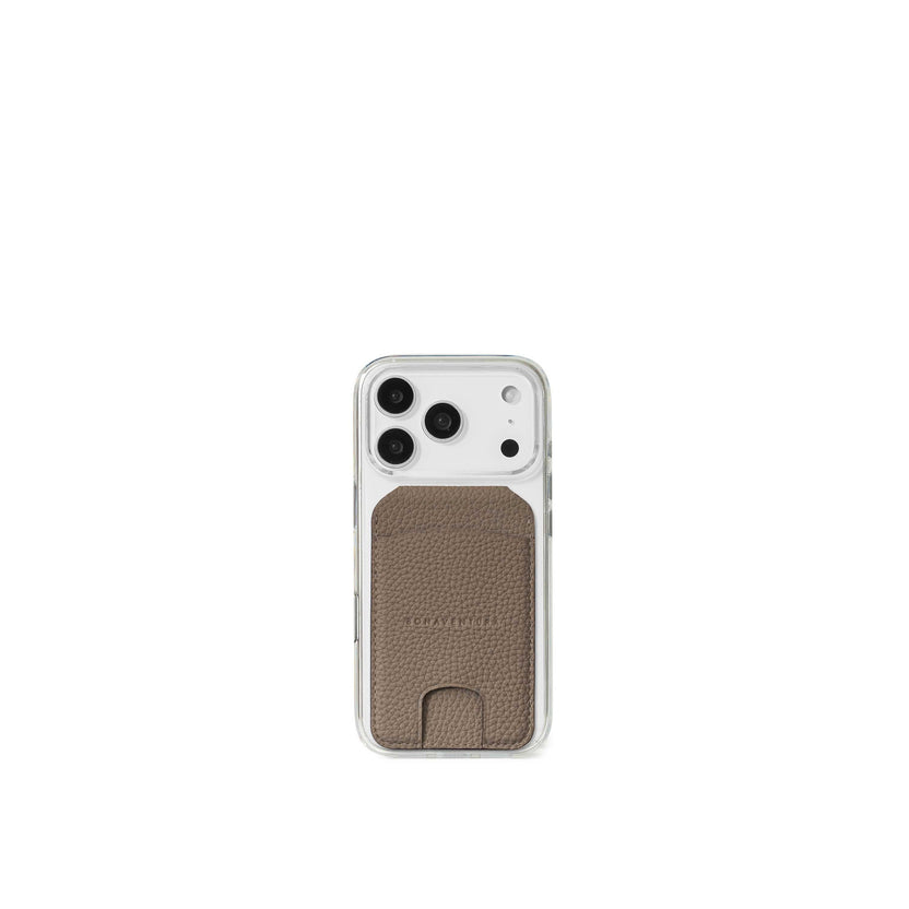 (iPhone 16 Pro) クリア バックカバーケース × マグネット スタンドカードケース シュリンクレザー