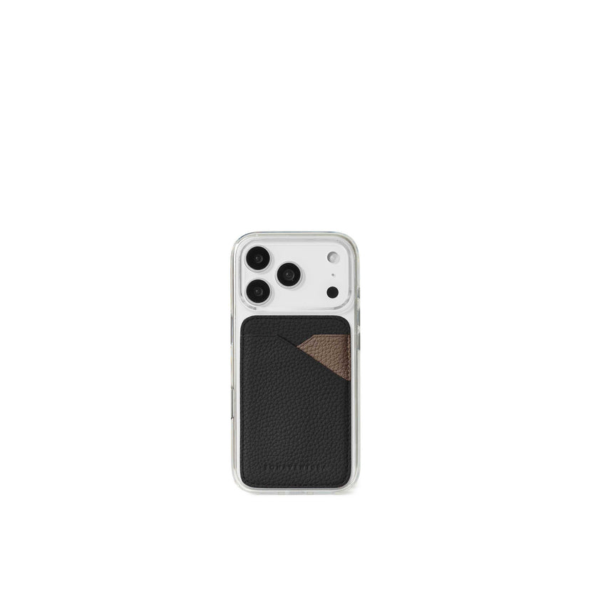 (iPhone 16 Pro) クリア バックカバーケース × マグネット カードケース バイカラー シュリンクレザー