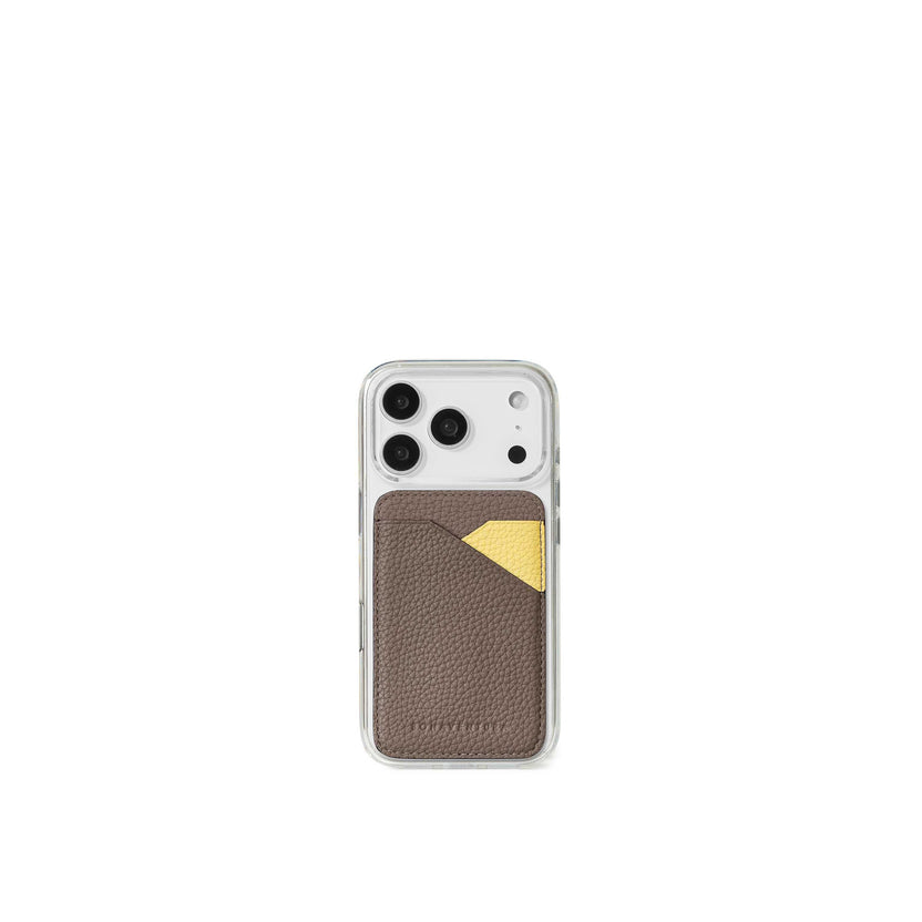 (iPhone 17) クリア バックカバーケース × マグネット カードケース バイカラー シュリンクレザー