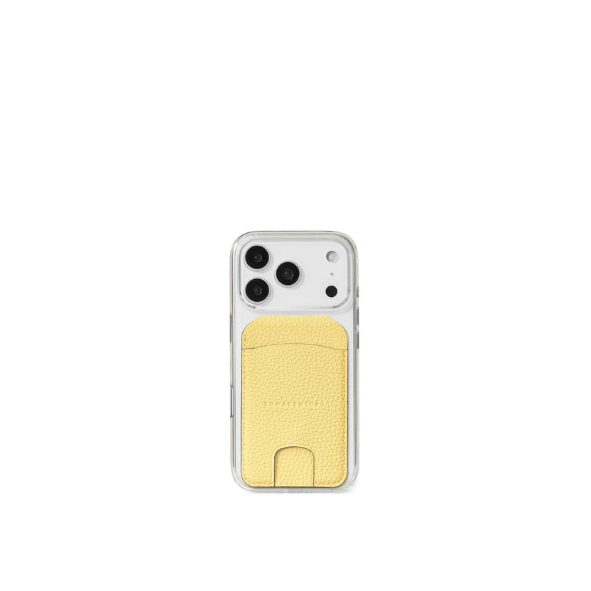 (iPhone 18 Pro / 17 Pro) クリア バックカバーケース × マグネット スタンドカードケース シュリンクレザー