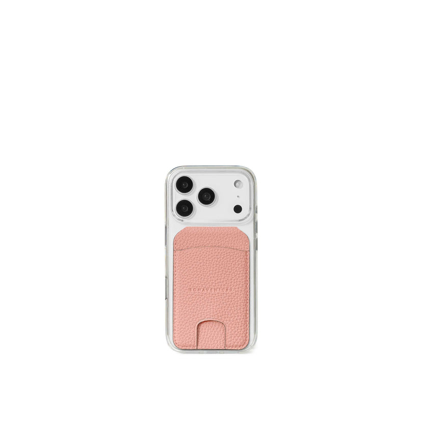 (iPhone 18 Pro Max / 17 Pro Max) クリア バックカバーケース × マグネット スタンドカードケース シュリンクレザー