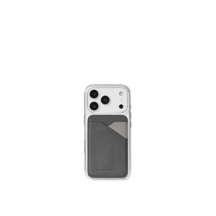 (iPhone 18 Pro Max / 17 Pro Max) クリア バックカバーケース × マグネット カードケース バイカラー シュリンクレザー