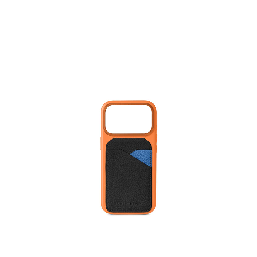 (iPhone 18 Pro / 17 Pro) カラー バックカバーケース × マグネット スタンドカードケース バイカラー シュリンクレザー