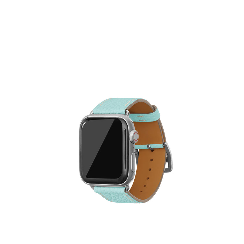 シュリンク Apple Watch レザーバンド【38mm/40mm/41mm/42mm, S/Mサイズ】 (アダプター：シルバー)
