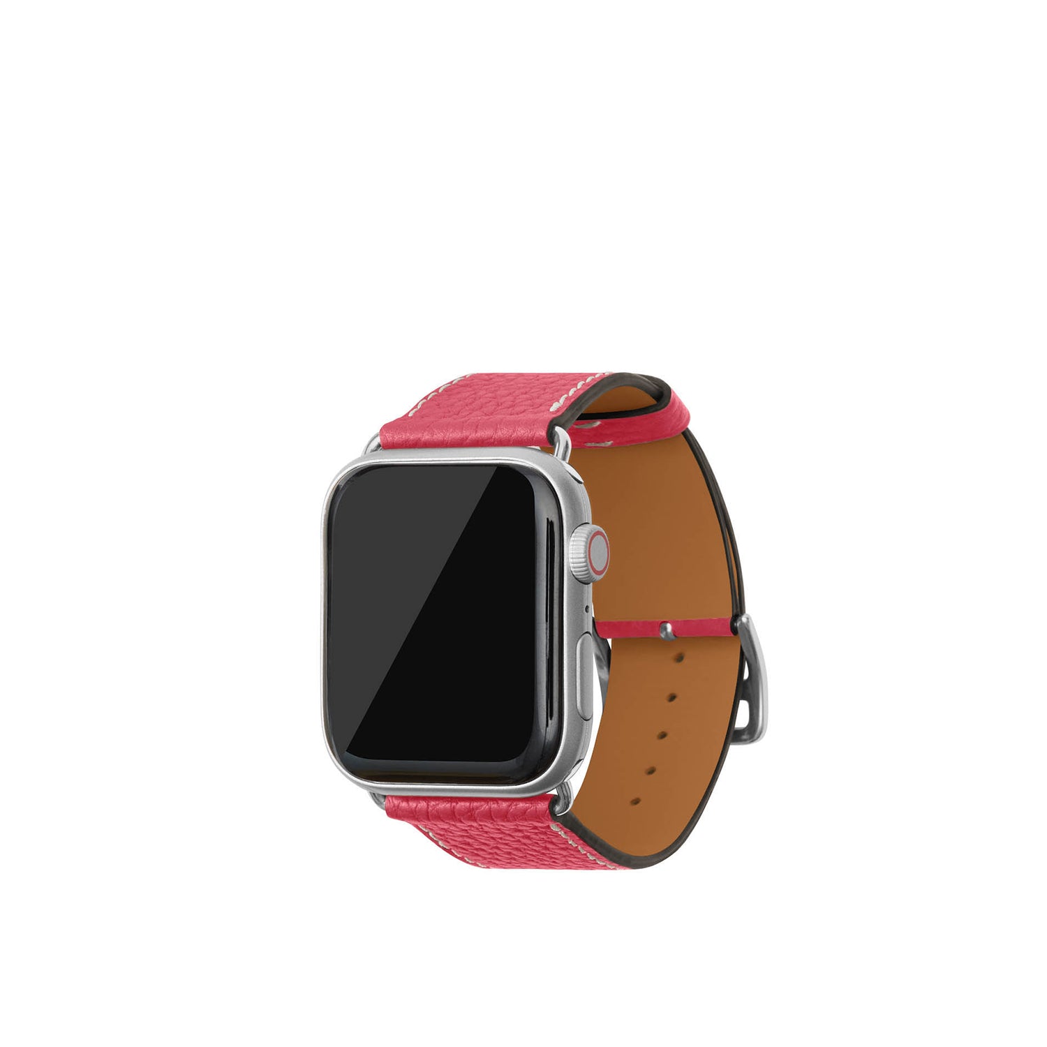 Apple Watch 가죽 밴드【42 mm/44 mm/45 mm/49 mm, M/L 사이즈】 (어댑터：실버)