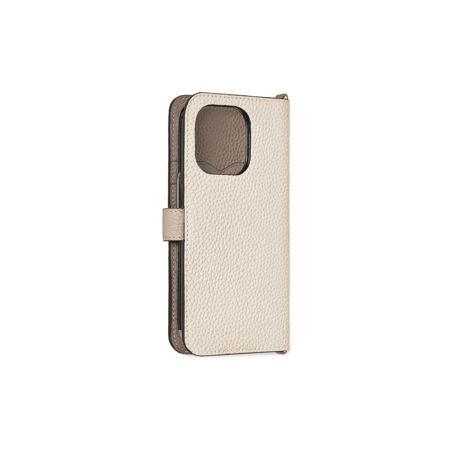 (iPhone 14 Pro Max) Belted Diary Case Shrink Leather