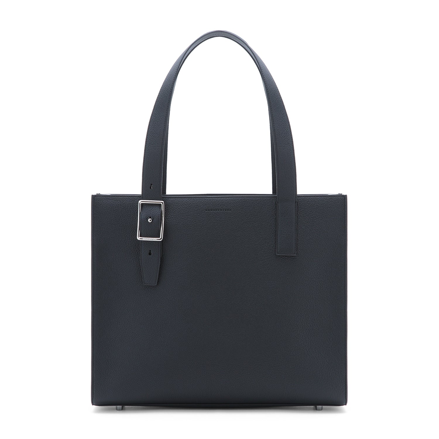 Nicola Tote Bag in Shrink Leather, Black