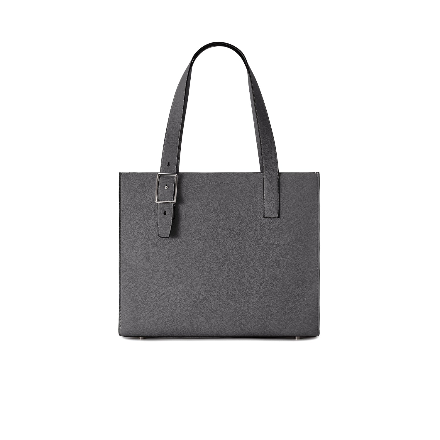 Nicola Tote Bag Shrink Leather Charcoal Grey