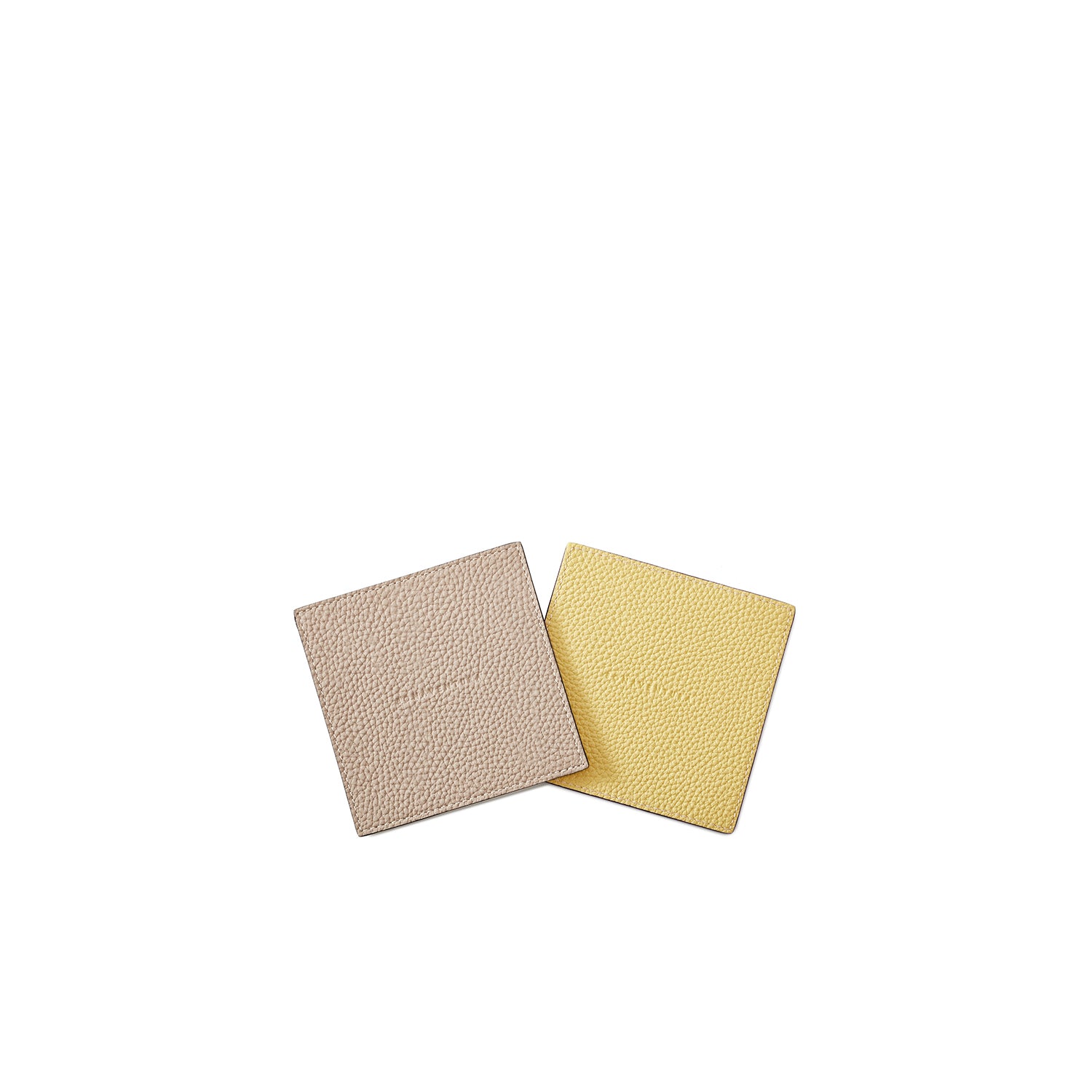 Set of 2 reversible coasters (square) in shrunk leather