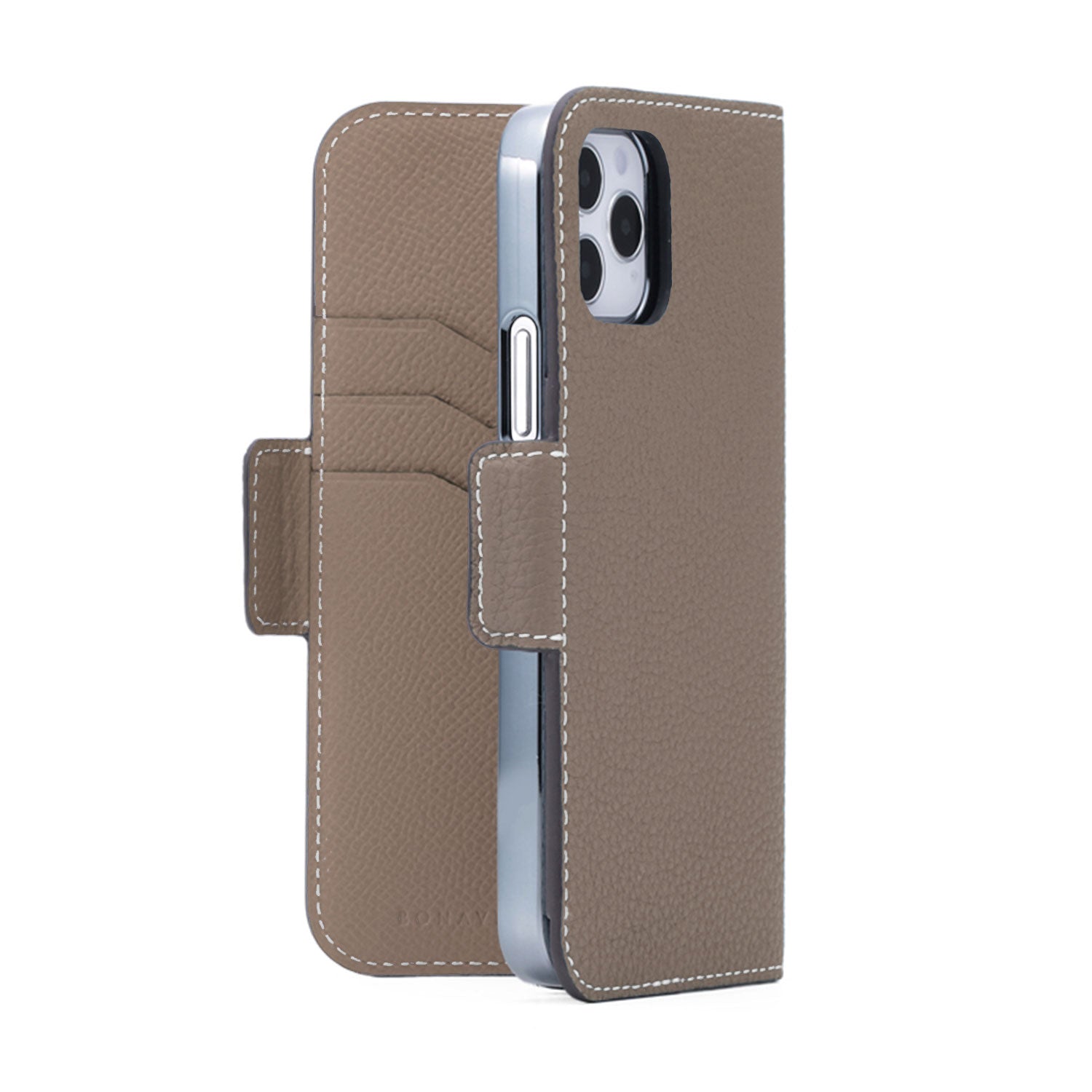 (iPhone 12/12 Pro) Stand Diary Case Shrink Leather