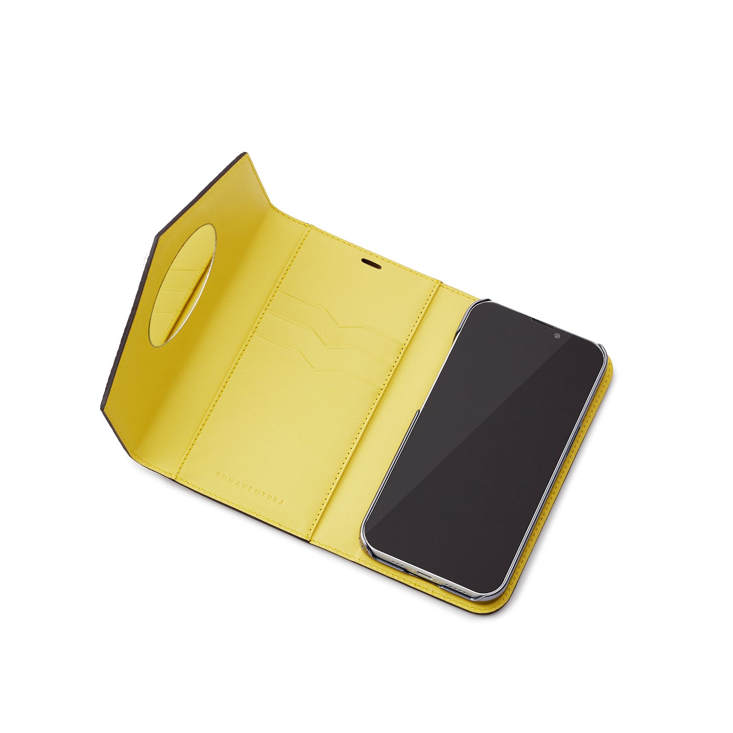 (iPhone 14) ミラーケース 肩掛け ストラップ付き シュリンクレザー