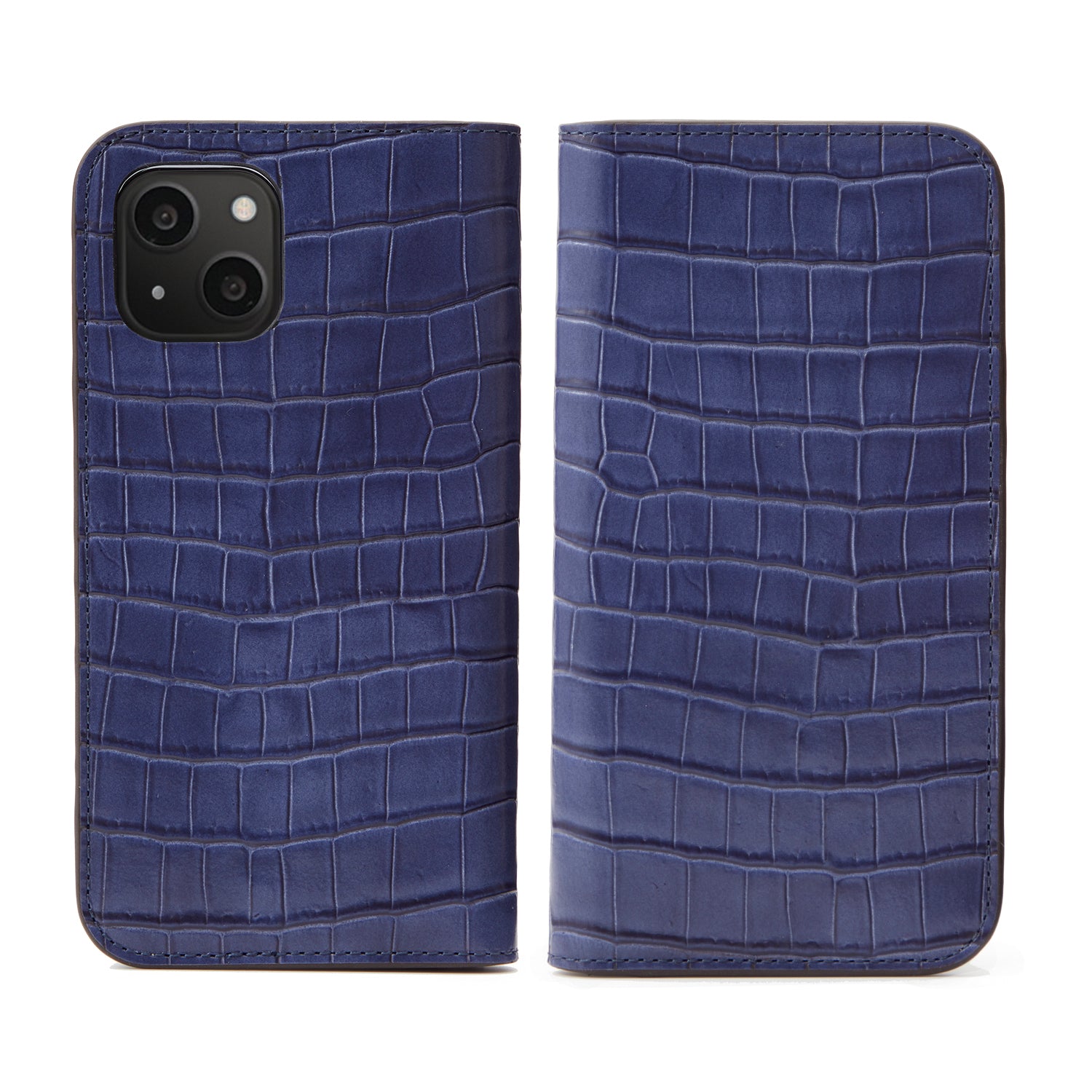 [Ginza store exclusive] (iPhone 13) Diary case embossed crocodile leather