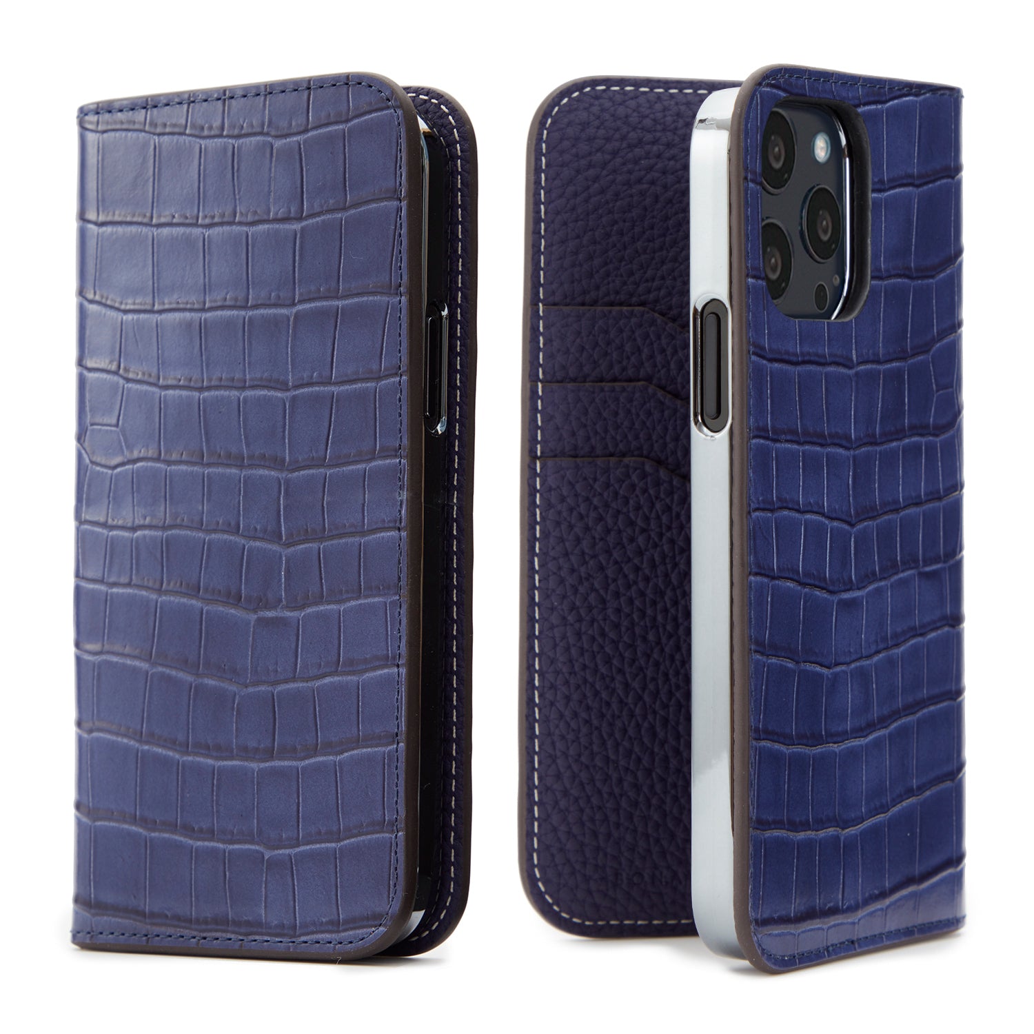 [Ginza store exclusive] (iPhone 13 Pro) Diary case embossed crocodile leather