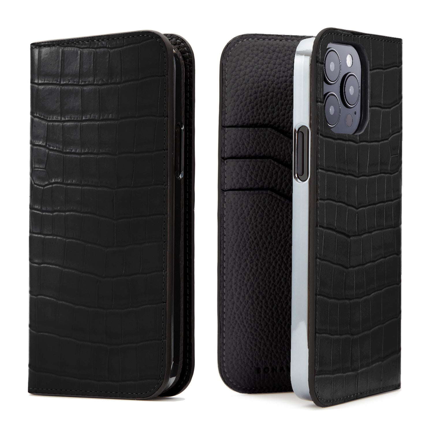 [Ginza store exclusive] (iPhone 14 Pro) Diary case embossed crocodile leather