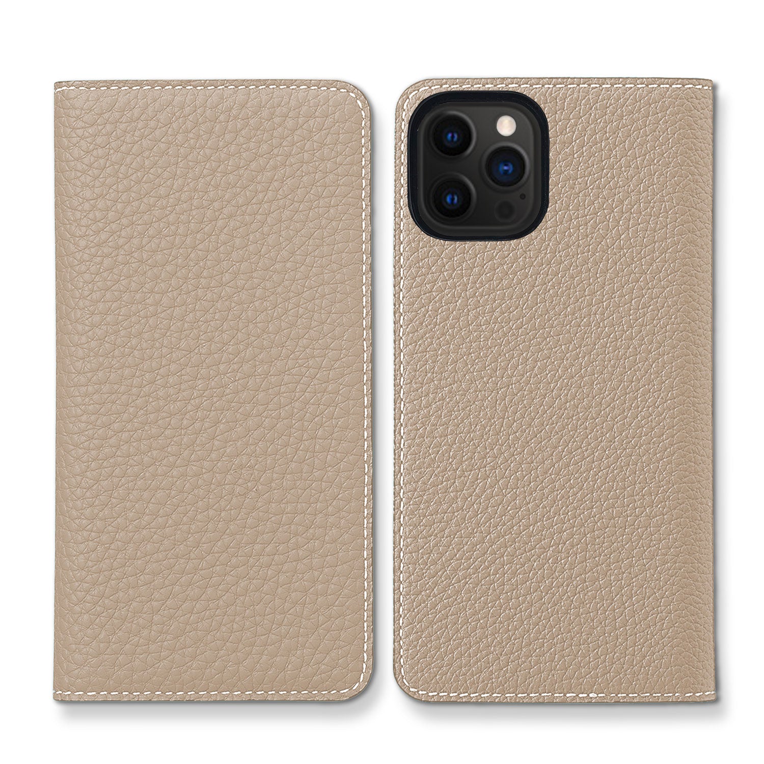 (iPhone 12/12 Pro) Diary Case Shrink Leather